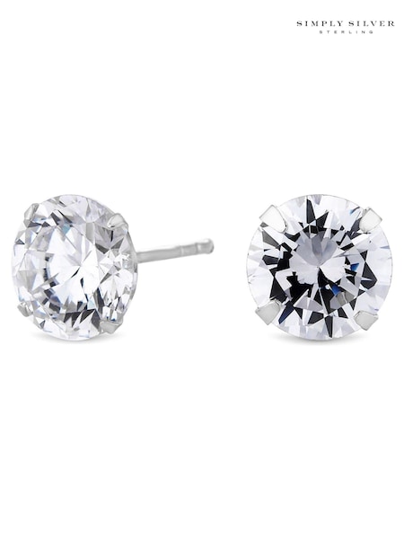 Simply Silver Sterling Silver Tone 925 Cubic Zirconia Stud Earrings (N53171) | €21
