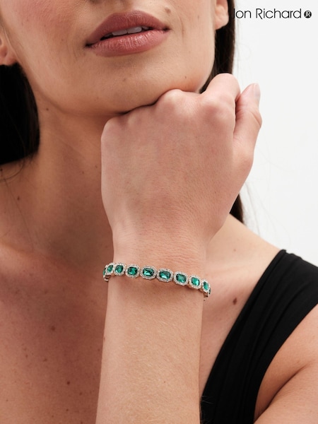 Jon Richard Green Emerald Crystal Rectangle Stretch Bracelet (N53289) | €25