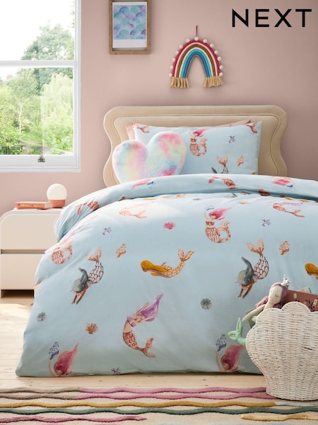 Soft Blue Mermaids 100% Cotton Duvet Cover And Pillowcase Set (N53616) | €14 - €21