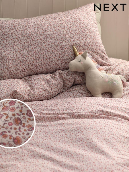 Fig Pink Floral 100% Cotton Printed Bedding Duvet Cover and Pillowcase Set (N53624) | AED83 - AED130