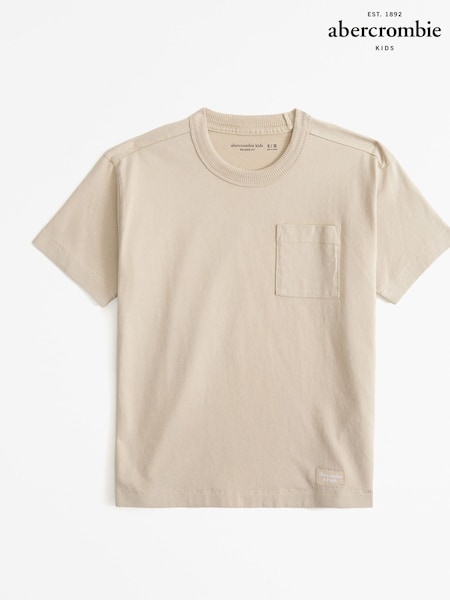 Maro - Tricou premium spălat din bumbac Abercrombie & Fitch 100% cu detalii de buzunar (N53633) | 79 LEI