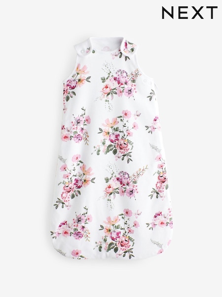 White Pink Floral 1 Tog  Baby 100% Cotton Sleep Bag (N53696) | AED111 - AED130