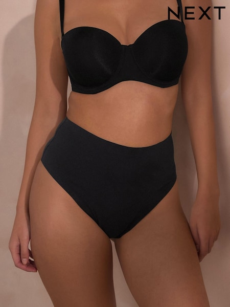 Black High Waist Brief Shaping Tummy Control Premium Cotton Blend Knickers (N53737) | €21