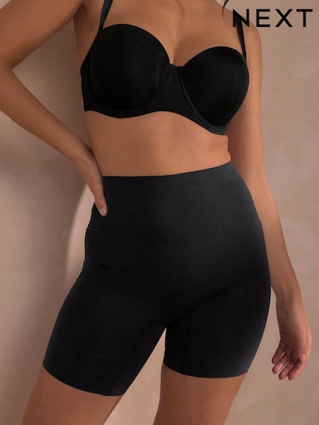 Black Thigh Smoother Short Shaping Tummy Control Premium Cotton Blend Knickers (N53739) | €24
