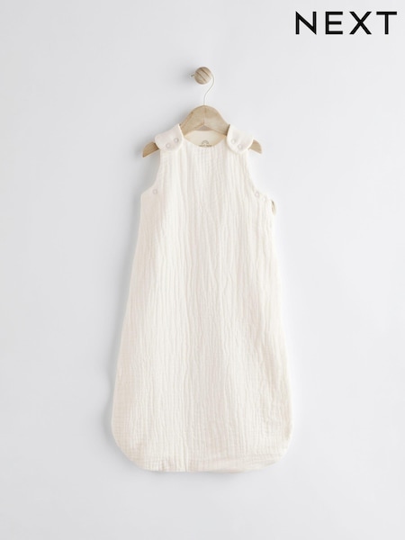 Cream Muslin 1 Tog Baby 100% Cotton Sleep Bag (N53751) | AED130 - AED148