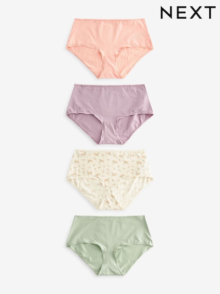 Green/Pink Midi Cotton Rich Knickers 4 Pack (N53803) | € 10