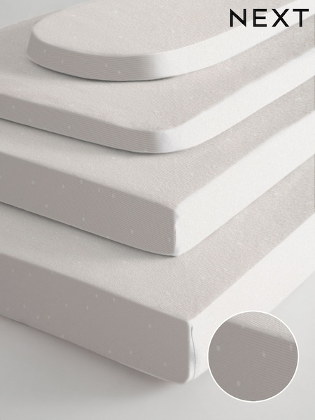 2 Pack Grey/White Speckle 100% Cotton Jersey Baby Fitted Sheets (N53813) | €5 - €8