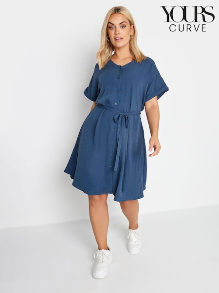 Yours Curve Blue Utility Shirt Dress (N53830) | AED96