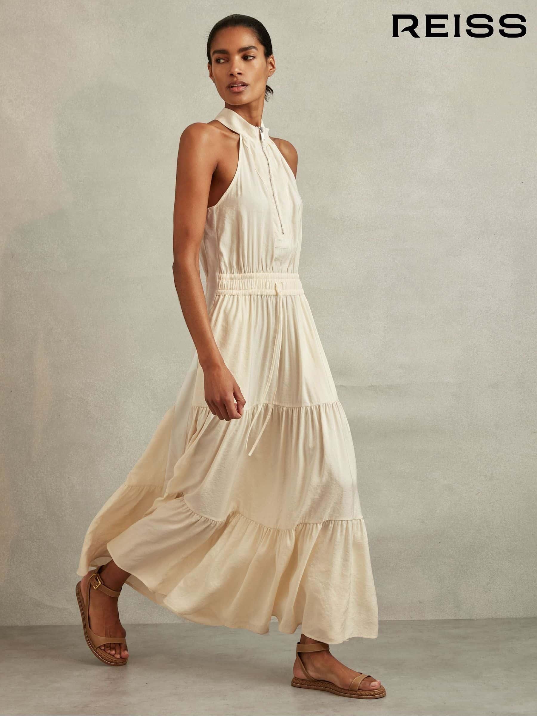 Women s Reiss Natural Midi Summer Dress Dresses Next Oman