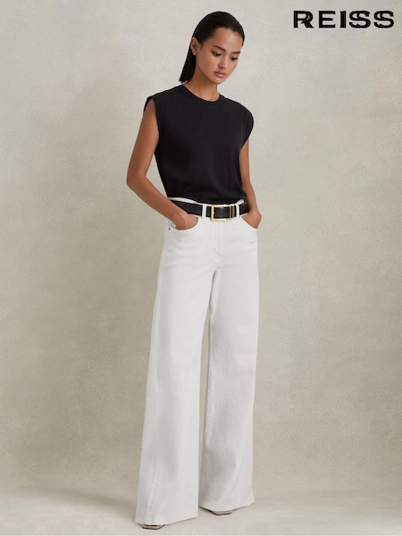 Reiss White Maize Flared Side Seam Jeans (N54046) | €225