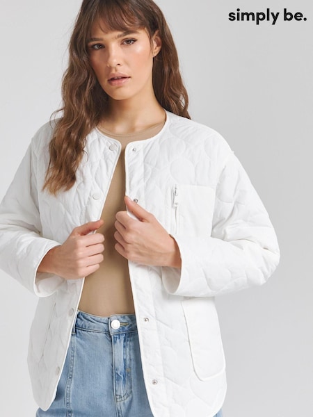 Simply Be White Heart Quilted Jacket (N54112) | €37