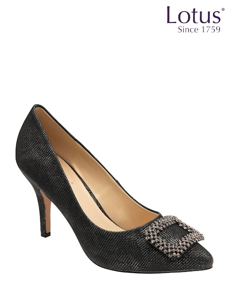 Musta - Lotus Snake-Print Court Shoes (N54202) | €110