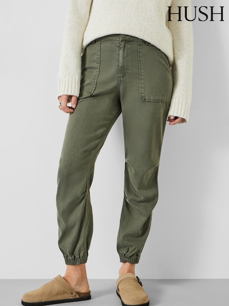 Verde - Pantaloni cargo prespălat Hush Riley (N54208) | 354 LEI