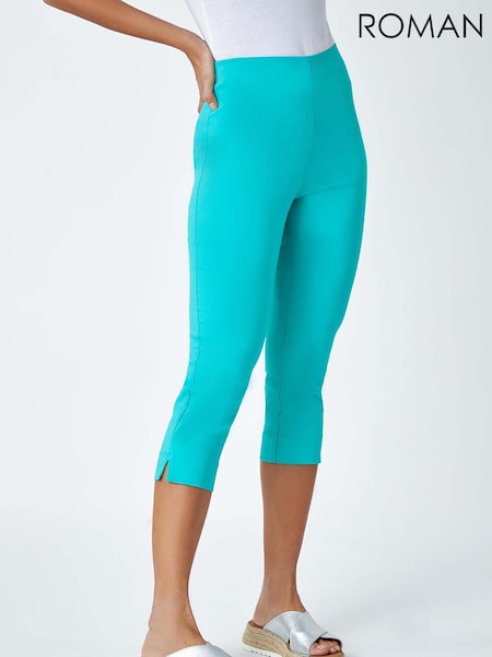 Roman Dark Green Cropped Stretch Capri Trousers (N54238) | €40