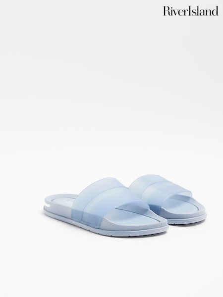 River Island Blue Mesh Heel Clip Sliders (N54485) | €8