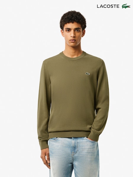 Vihreä - Lacoste 100% Cotton Crew Neck Sweater (N54500) | €121