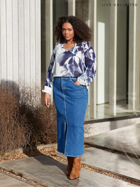Live Unlimited Blue Curve Denim Skirt (N54519) | €50