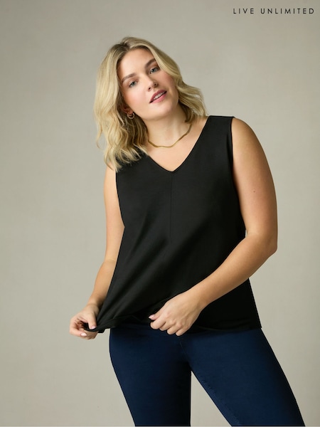 Live Unlimited Black Curve 100% Cotton Slub V-Neck Vest (N54531) | $51