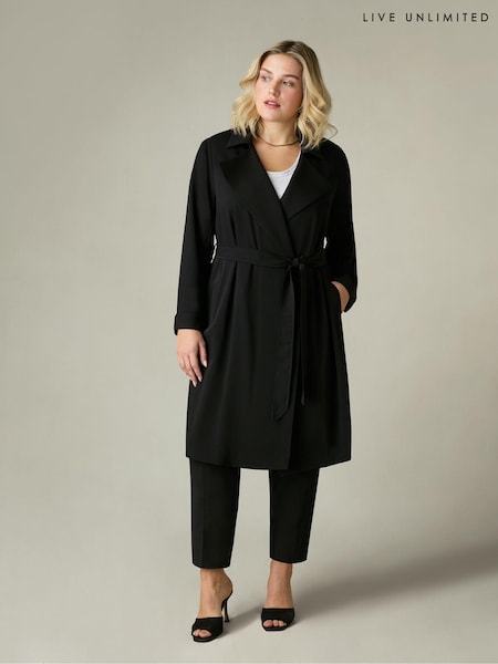 Live Unlimited Black Curve Relaxed Tailored Duster Coat (N54539) | €85