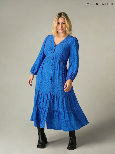 Live Unlimited Curve Ditsy Button Through Midaxi Dress (N54553) | 27 €