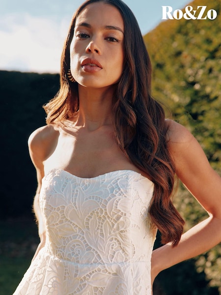 Ro&Zo White Lace Bustier Top (N54590) | €126