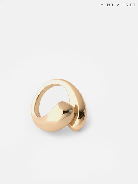 Mint Velvet Gold Tone Curved Ring (N54740) | AED146