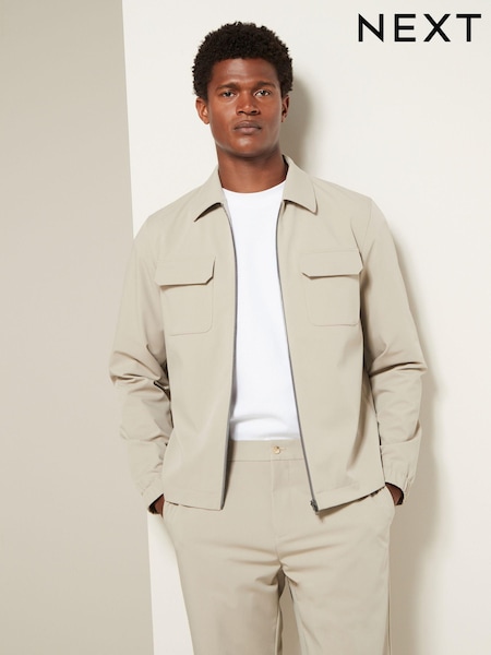 Neutral Smart Zip Through Shacket (N54857) | AED211