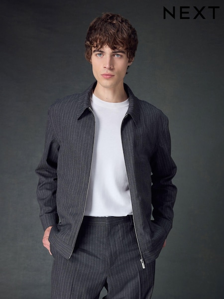 Charcoal Grey Stripe Shacket (N54869) | €68