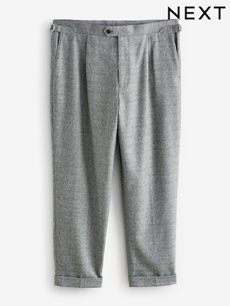 Grey Slim Fit Textured Herringbone Suit Trousers (N54893) | €68