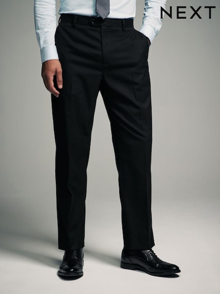 Black Slim Fit Flannel Suit Trousers (N54898) | R$ 430