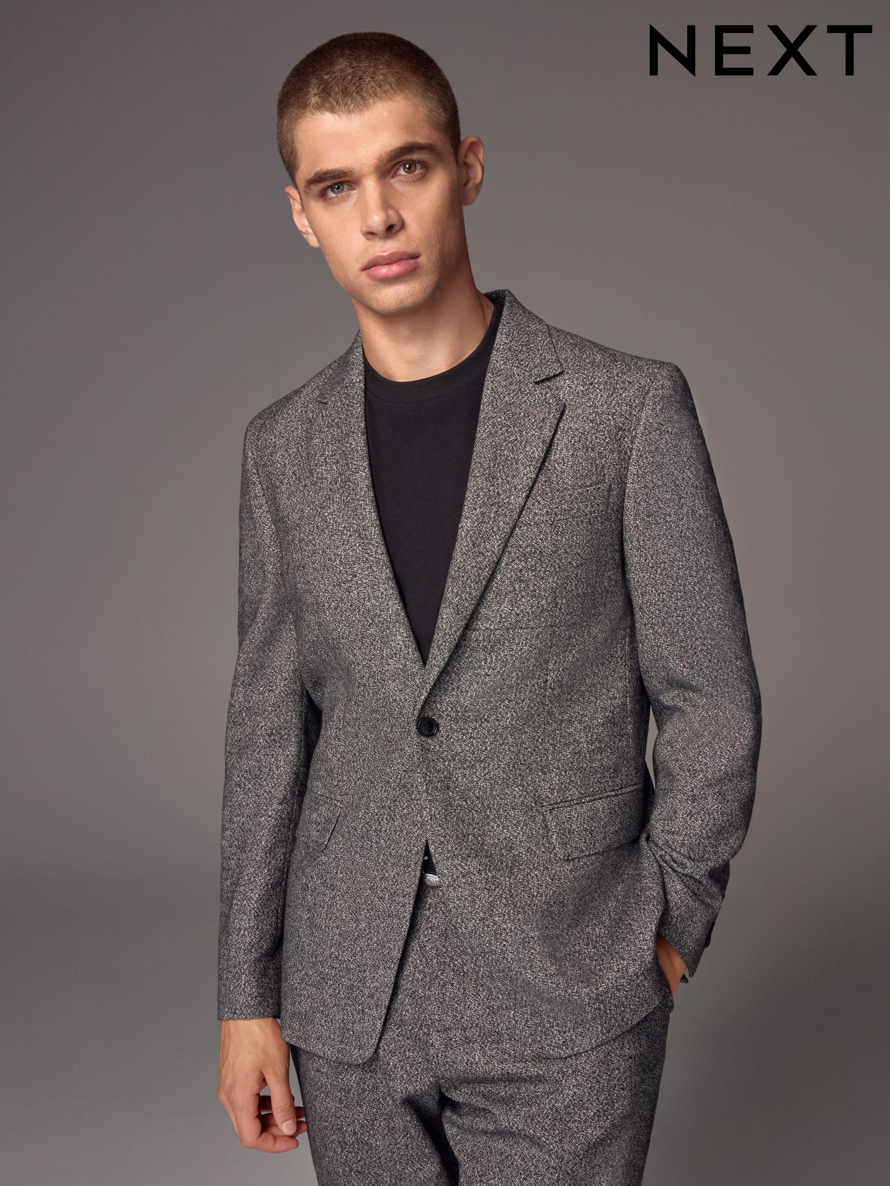 Men s Grey Wool Occasionwear Suits Next Luxembourg