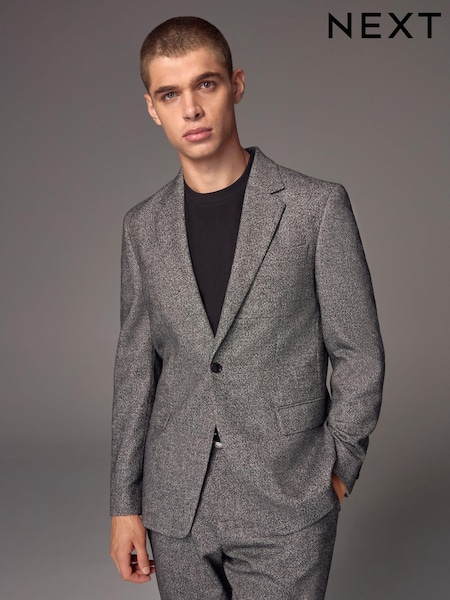 Charcoal Grey Slim Fit Donegal Suit Jacket (N54901) | €105