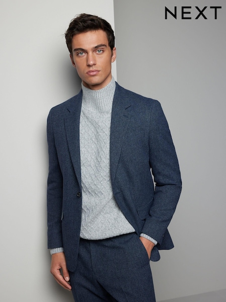 Blue Slim Fit Donegal Suit Jacket (N54903) | €105