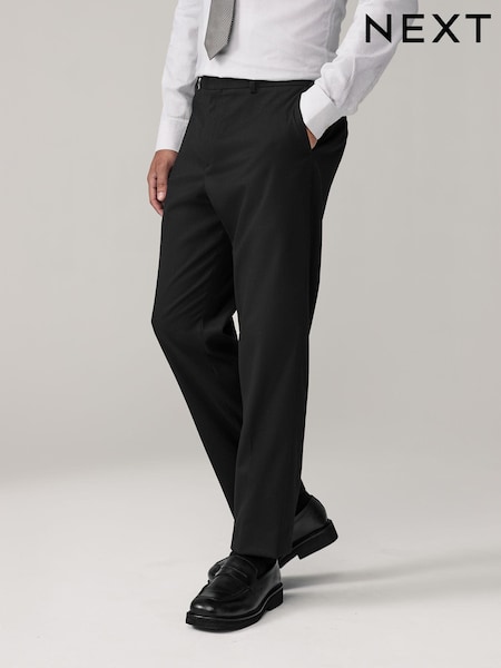Black Smart Flannel Slim Fit Trousers (N54948) | LEI 212