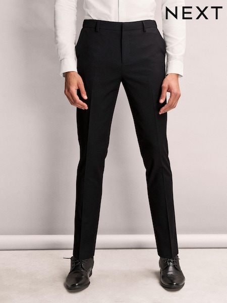 Black Slim Fit Muscle FIt Motionflex Stretch Suit Trousers (N54954) | R$ 480