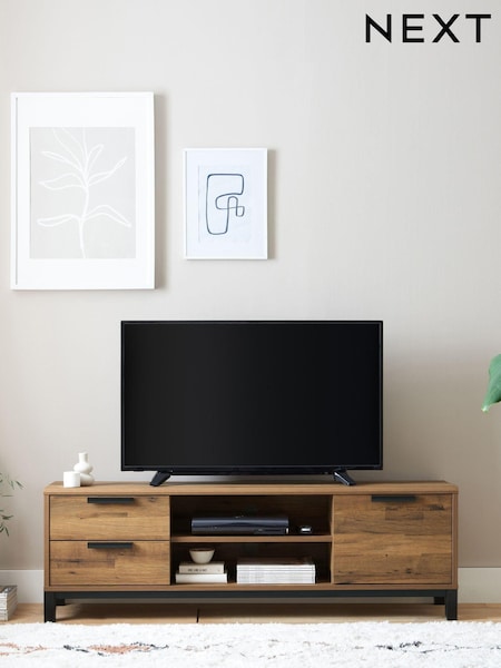 Dark Bronx Oak Effect Up To 65 Inch Compact Slim TV Unit (N55054) | €365