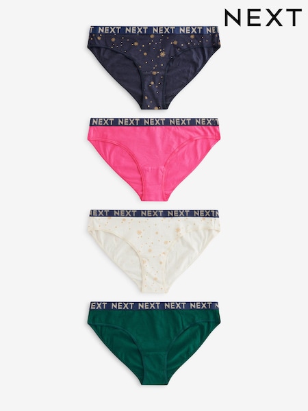 Gold-Funkelnd/Grün/Rosa - Cotton Logo Knickers 4 Pack (N55151) | 12 €