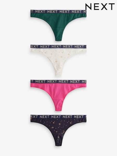 Золотой блеск/ зеленый/ розовый - Logo Knickers 4 Pack (N55158) | €18