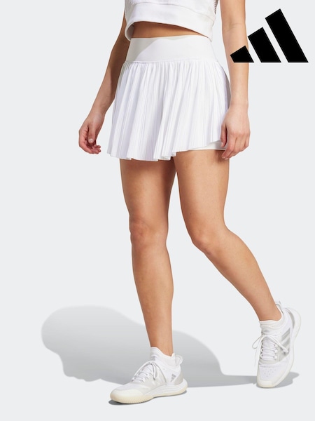 adidas White Tennis Pro Pleated Aeroready Skirt (N55214) | €86