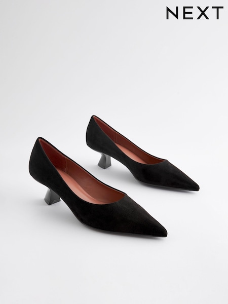 Black Extra Wide Fit Forever Comfort® Kitten Heel Court Shoes (N55223) | AED61