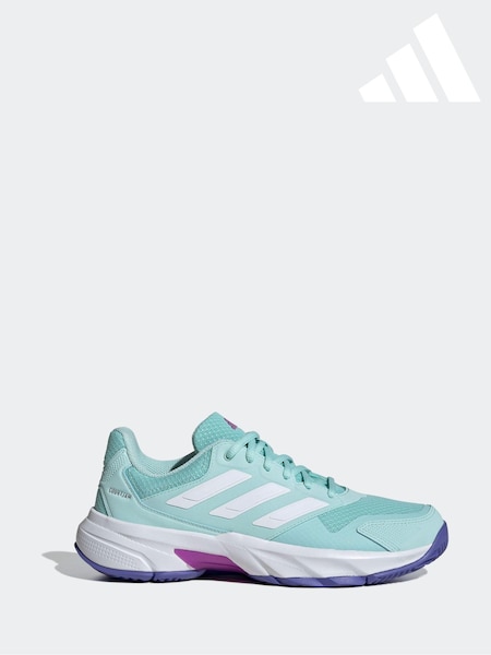 adidas Aqua Blue Courtjam Control 3 Tennis Shoes (N55252) | LEI 333