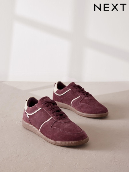 Burgundy Red Forever Comfort® Low Retro Leather Trainers (N55270) | €28