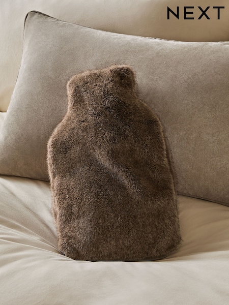 Brown Faux Fur Hot Water Bottle (N55287) | €10