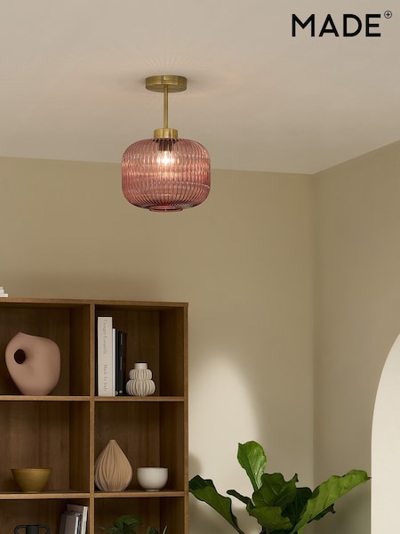 MADE.COM Pink Briz Ceiling Flush Fitting Light (N55316) | €108