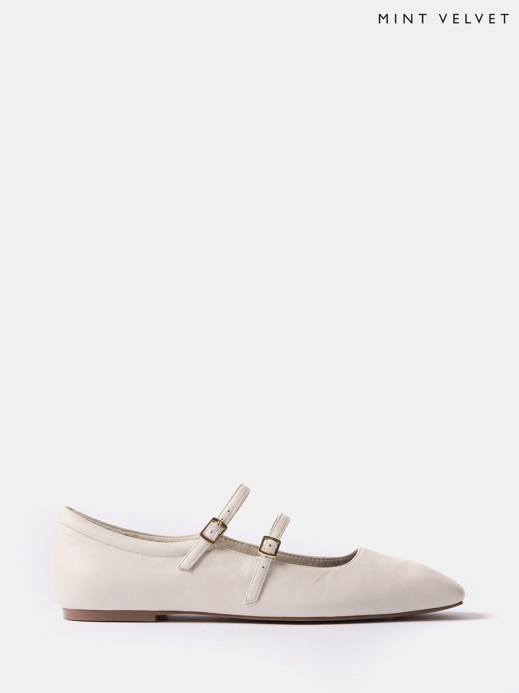 Cream flat shoes store