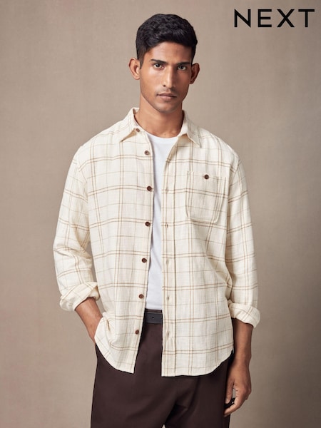 Neutral - Textured Carouri Mânecă lungă 100% Bumbac Cămăși (N55716) | 127 LEI