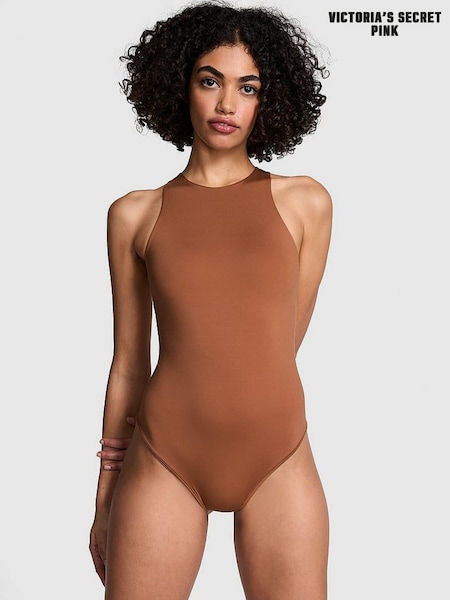 Victoria's Secret PINK Caramel Brown Soft Stretch Tank Bodysuit (N55737) | €13.50