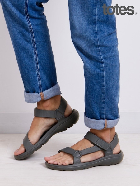 Totes Grey Solbounce Mens Adjustable Touch Fastening Sport Sandals (N55911) | INR 3,379