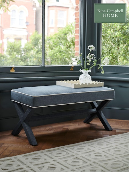 Nina Campbell Clabon Indigo Blue Rosebury Bench (N55934) | €347