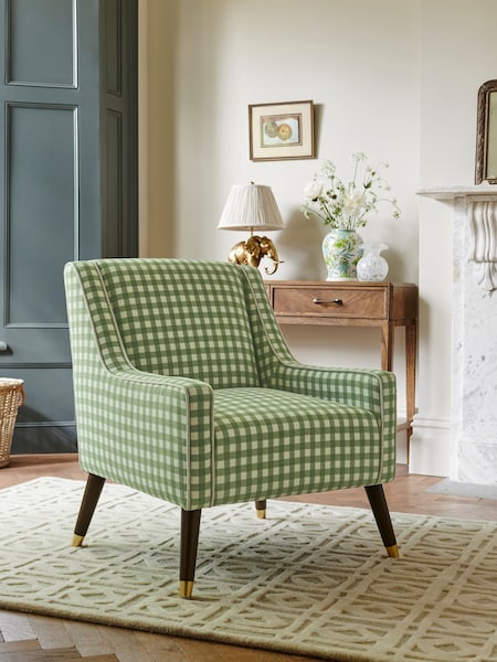 Nina Campbell Green Bracken Gingham Check Rosebury Accent Chair (N55943) | €442